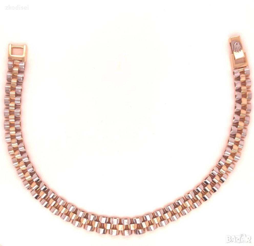 Златна мъжка гривна Rolex 10,10гр. 19,5см. 14кр. проба:585 модел:34597-1, снимка 1