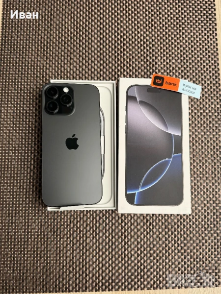 НОВ!512•ЛИЗИНГ 85лв/м iPhone 16 pro max айфон Black 16 макс, снимка 1