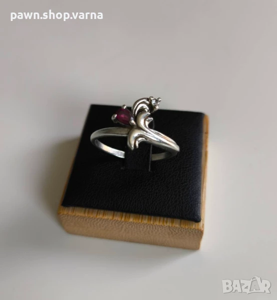 Ново сребърно пръстенче с фианити – проба 925, снимка 1