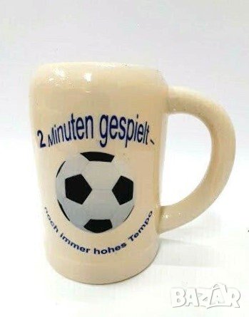 Немска порцеланова чаша, халба, футбол, снимка 1