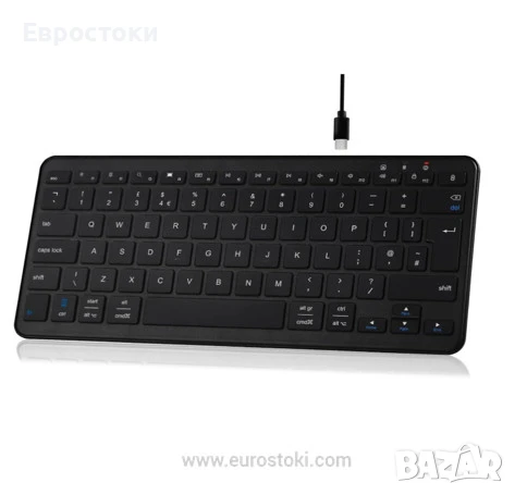 Безжична клавиатура Qulose, акумулаторна мини клавиатура Bluetooth, медийни клавиши, снимка 1