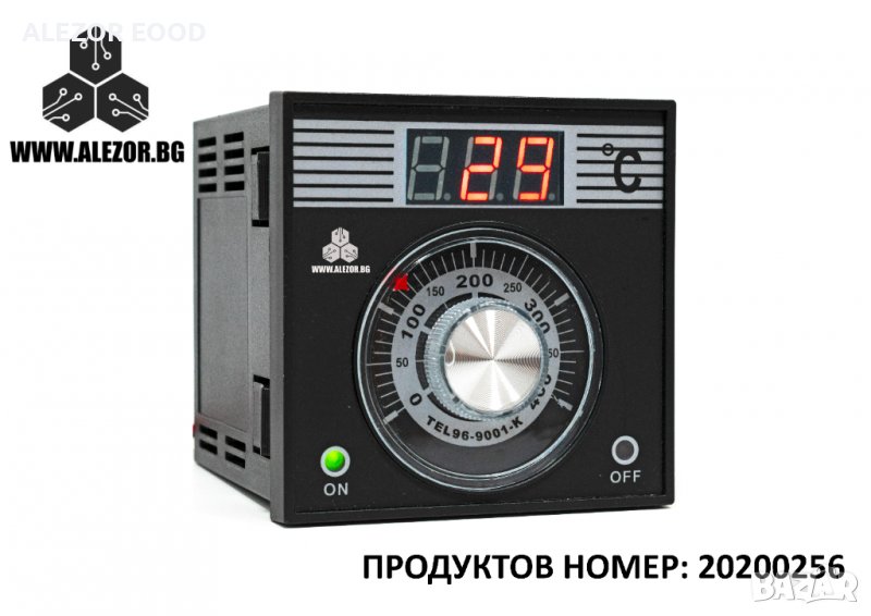 Терморегулатор TEL96-9001 0 - 400 градуса, изход: Реле до 1000W, сензор тип К, захаранване 220 - , снимка 1