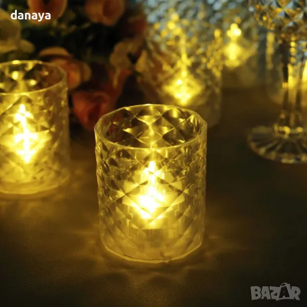 5430 Декоративна електронна свещ в кръгла форма, снимка 1