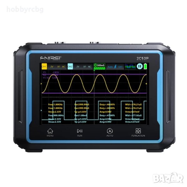 FNIRSI 2C53P Преносим осцилоскоп, сигнал генератор и мултицет с тъчскрийн дисплей, снимка 1