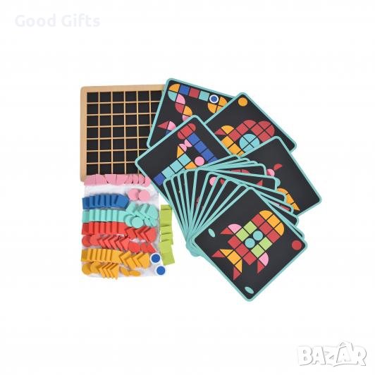 ДЕТСКА ДЪРВЕНА ИГРА МОЗАЙКА, снимка 1