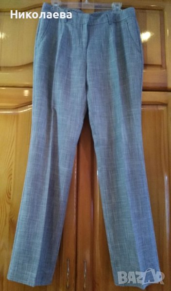 Сив елегантен панталон "Strauss";Кариран панталон,L, снимка 1