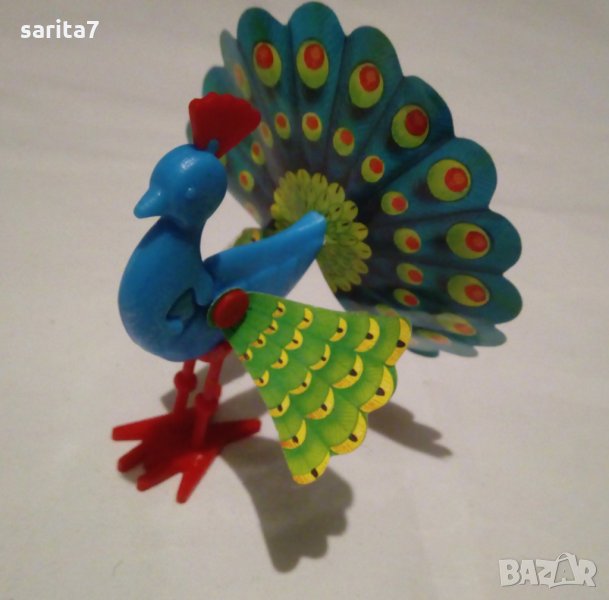 Стара цветна сглобяема киндер фигурка паун -  киндер сърпрайз фереро / kinder surprise Ferero, снимка 1