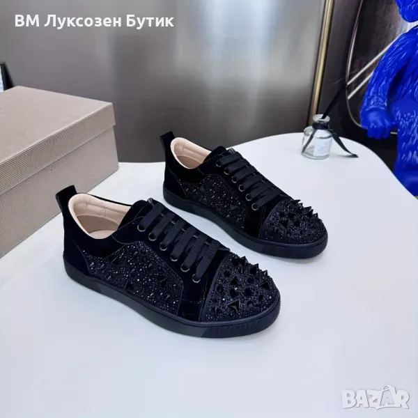 👞 Луксозни Мъжки Обувки "Red Impact" – Стил със Статус 🔥 Тип Louboutin | Със шипове | Червена подм, снимка 1