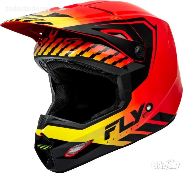 Мотокрос каска за мотор FLY RACING KINETIC MENACE RED , L 59-60 NEW, снимка 1