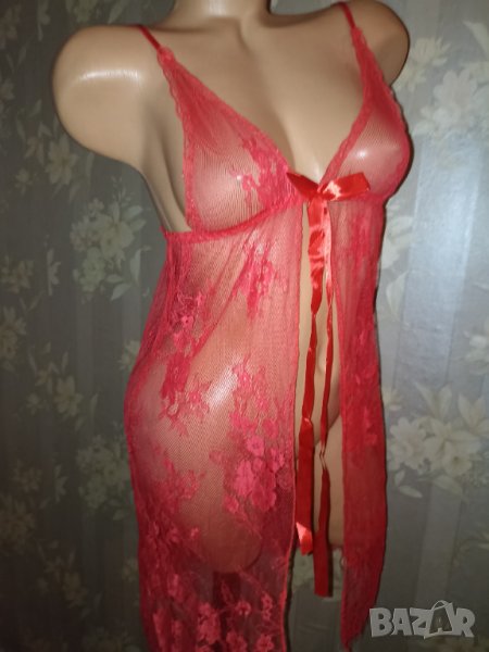 Червена секси нощничка от дантела S,M, снимка 1