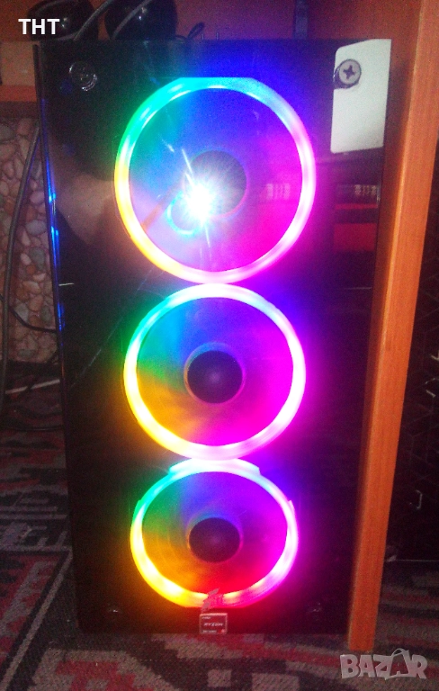 ГеймингPC AMD Ryzen 5 1600/6с/12т/RX570-4gb/16gbDDR4/240ssd/1Tbhdd/650PSU, снимка 1