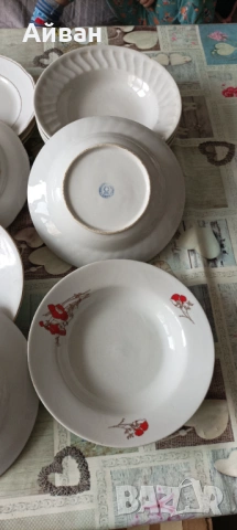 Стари български порцеланови чинии и плата , снимка 4 - Чинии - 53154071