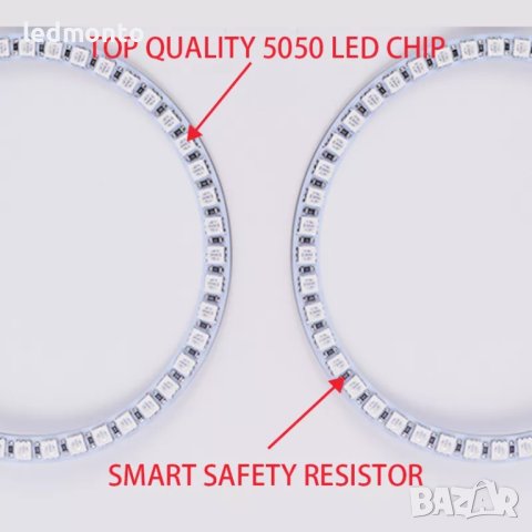 BMW E36, E38, E39 и E46  ангелски очи 5050 RGB Halo Rings - Стилен и Модерен Апгрейд, снимка 5 - Части - 43171158