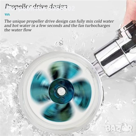 Слушалка за душ с перка и 3D ефект на водата, снимка 6 - Душове - 43891865