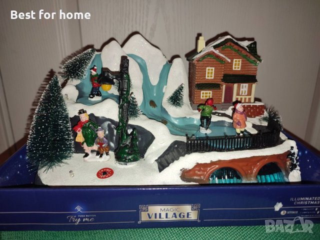 Уникална коледна къща и езерце за кънки с LED светлина и музика.Christmas Village, снимка 4 - Декорация за дома - 38907803