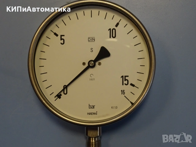Манометър Bourdon HAENNI EN837 Ф160 mm, 16 bar pressure gauge, снимка 2 - Резервни части за машини - 53166372