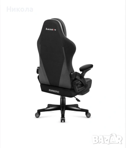 Продавам Геймърски Стол Huzaro Force 4.6 Carbon, Плат, Облегалка За Крака, Накланяне, Черен, снимка 3 - Геймърски - 53421079