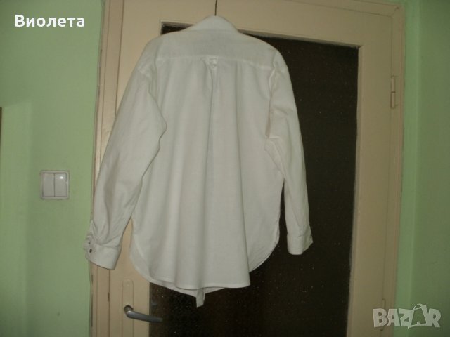 Продавам нова бяла дамска риза спортен модел L    , снимка 2 - Ризи - 32598582
