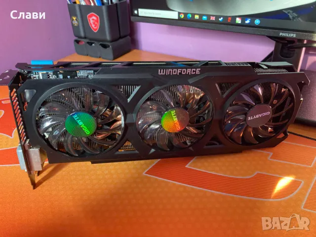 Видео карта GIGABYTE AMD RADEON R9 270X OC WINDFORCE 2GB/256 BIT GDDR5, снимка 6 - Видеокарти - 48495162