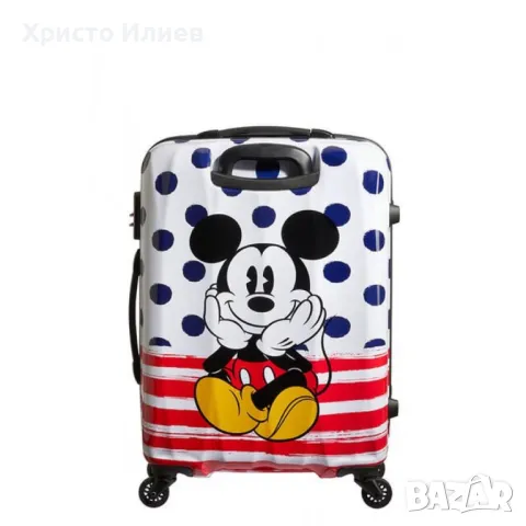 Твърд куфар Спинер American Tourister на 4 колела Disney 55 см Mickey Мики Маус ръчен багаж, снимка 4 - Куфари - 49478902