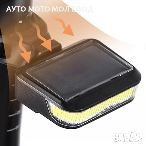 Многофункционален соларен LED фар за велосипед с USB - 2 в 1, снимка 4 - Аксесоари за велосипеди - 52171801