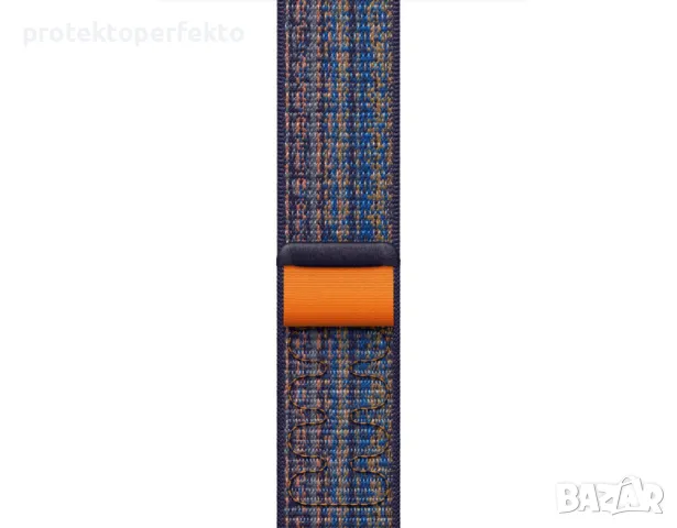 Текстилна каишка Apple Watch 7, 8 – 38mm/ 40mm/ 41mm, синя, велкро, снимка 3 - Каишки за часовници - 48892871