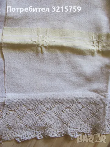 19в. кърпа, ръчно тъкан кенар, дантела , 2 броя, снимка 4 - Антикварни и старинни предмети - 50421153