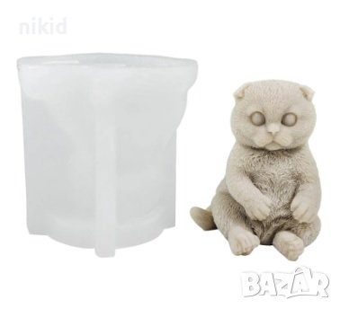 3D едро пухкаво коте котка силиконов молд форма фондан гипс шоколад смола свещ декор , снимка 2 - Форми - 43662543