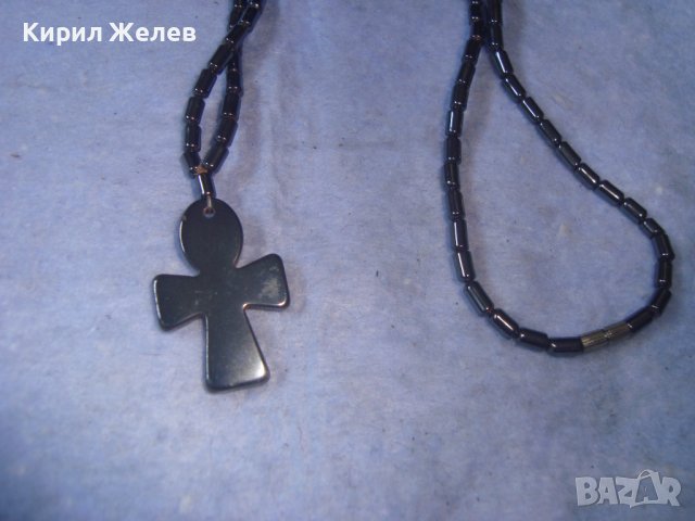 ФЕШЪН АРТ КОЛИЕ от ХЕМАТИТ с КРЪСТЧЕ ХЕНД-МЕЙД НАКИТ БИЖУ 27498, снимка 5 - Колиета, медальони, синджири - 36953970