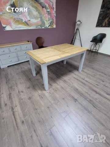 Дървена трапезна разтегателна маса 100 % дъб за 6 - 8 човека