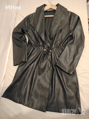 Дамско манто от еко кожа