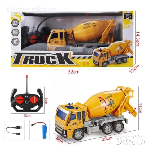 Радиоуправляем бетоновоз Truck Construction R/C, снимка 4 - Електрически играчки - 52200338