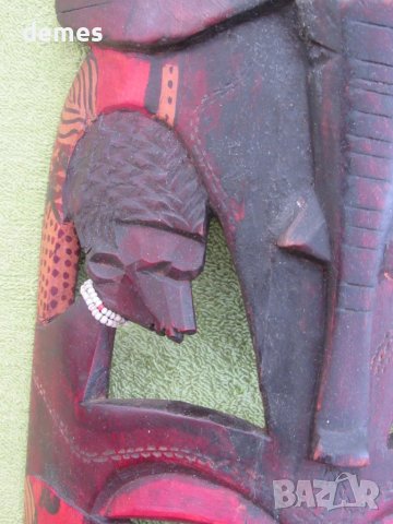 Голяма африканска маска на масай, Кения, снимка 2 - Антикварни и старинни предмети - 50855565