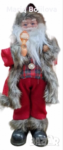 Декоративен музикален Дядо Коледа със светеща факла, снимка 1