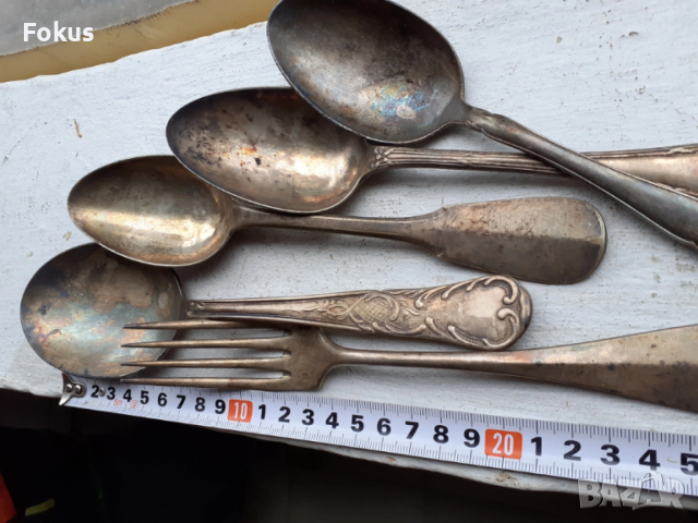 Лот стари колекционерски лъжици и вилица Christofle и други, снимка 2 - Антикварни и старинни предмети - 53498618
