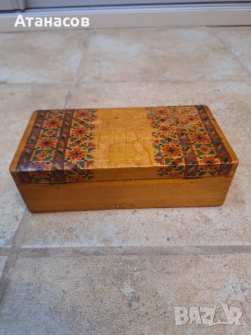 Стара дървена инкрустирана кутия, 1926, снимка 2 - Антикварни и старинни предмети - 43922838