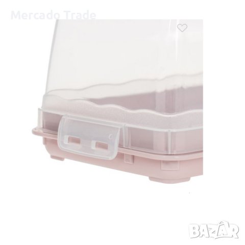 Кутия за сладкиши Mercado Trade, Пластмасова, Правоъгълна, Розов, снимка 3 - Кутии за съхранение - 43122042