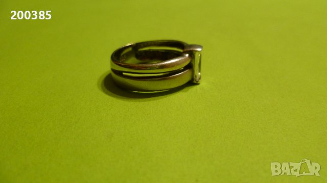 Масивен сребърен пръстен с голям бял кристал, снимка 3 - Пръстени - 38796161