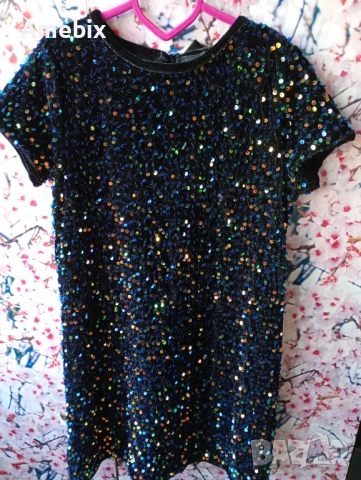 Парти елегантна рокля за дете 10-11г плюш и пайети , снимка 3 - Детски рокли и поли - 52127056