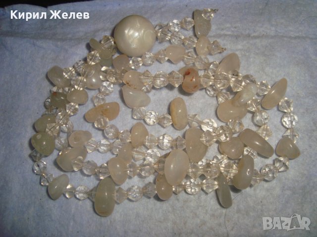 СКЪПОЦЕННА ОГЪРЛИЦА от ФАСЕТИРАН ЧИСТ ПЛАНИНСКИ КРИСТАЛ и МЛЕЧЕН КВАРЦ МАЙСТОРСКА ИЗРАБОТКА 30143, снимка 5 - Колиета, медальони, синджири - 37900867