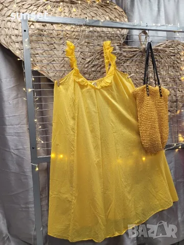 дълга ЖЪЛТА рокля XL, снимка 1