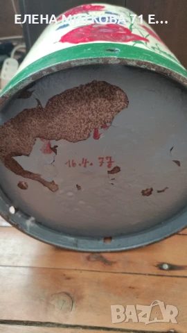 Стар железен гюм за мляко рисуван ръчно, снимка 7 - Други ценни предмети - 50667564