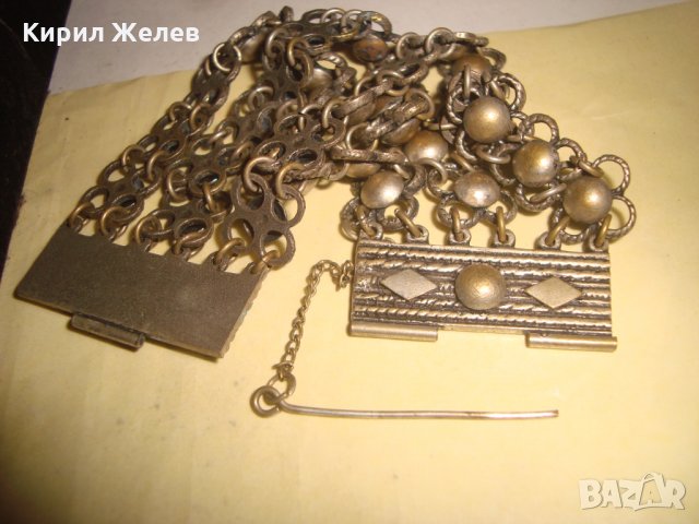 19 ВЕК ПОСРЕБРЕНА БРОНЗОВА ЕТНО ГРИВНА ВЪЗРОЖДЕНСКА ПЛЕТКА МАЙСТОРСКА РАБОТА НАКИТ за НОСИЯ 12373, снимка 17 - Антикварни и старинни предмети - 33216026