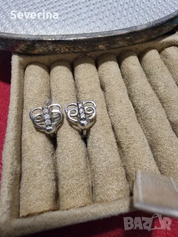 Нежни пеперуди с цирконий, снимка 5 - Обеци - 49039428