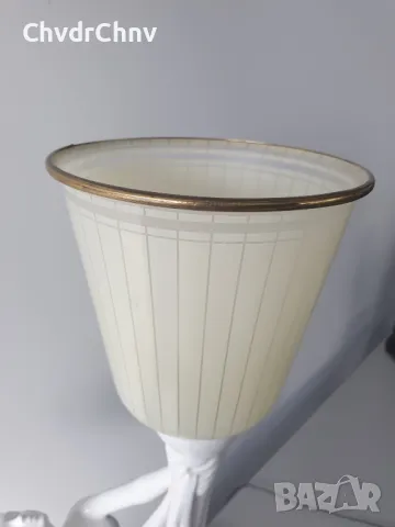 66см стара италианска порцеланова настолна лампа с фигура на гола жена/еротика/Art Deco статуетка, снимка 6 - Настолни лампи - 49347649