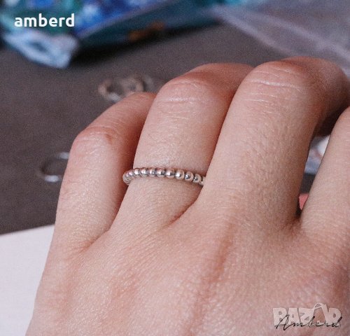 Нежно сребърно пръстенче R054 , снимка 1 - Пръстени - 28854089