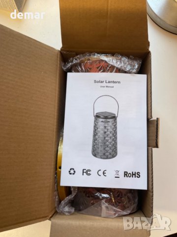 Moman Соларен метален фенер с декоративна светлина за градина или балкон - 2 бр., снимка 8 - Соларни лампи - 43583358