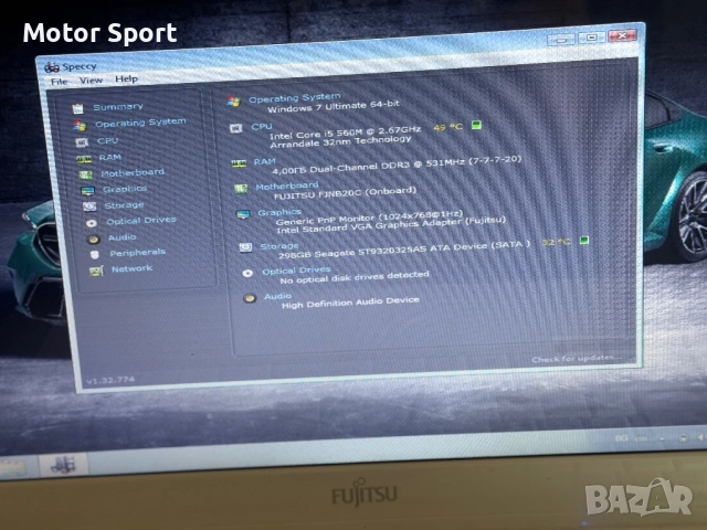 Лаптоп Fudjitsu 4RAM/intel-i5/320GB/13.3Инча., снимка 8 - Лаптопи за работа - 51996052
