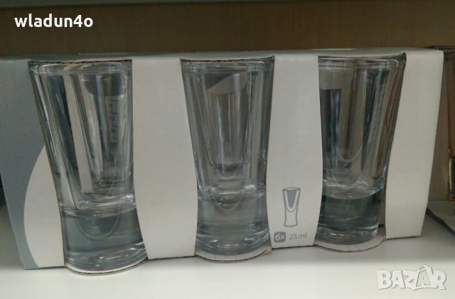 Чашки Шотчета-6 бр: безцветни и цветни-6лв;10лв