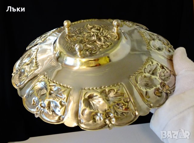  Бронзова фруктиера,салатиера Феникс,барок. , снимка 10 - Антикварни и старинни предмети - 39182824